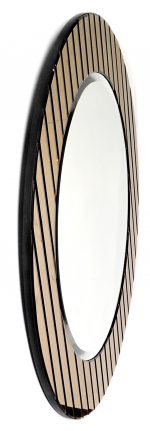 Homeroots - 35" Gold Round Glass Framed Accent Mirror - Image 5