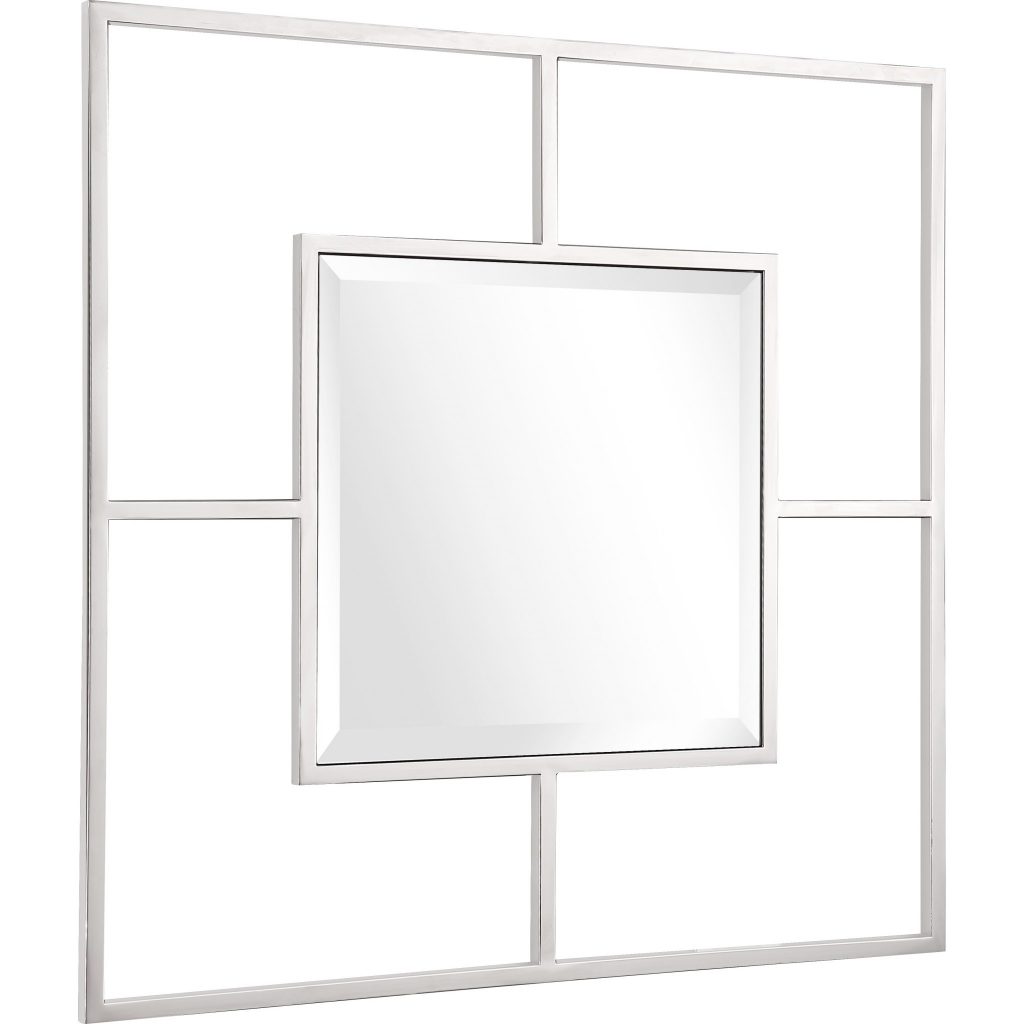 Homeroots - 32" Silver Square Metal Framed Accent Mirror