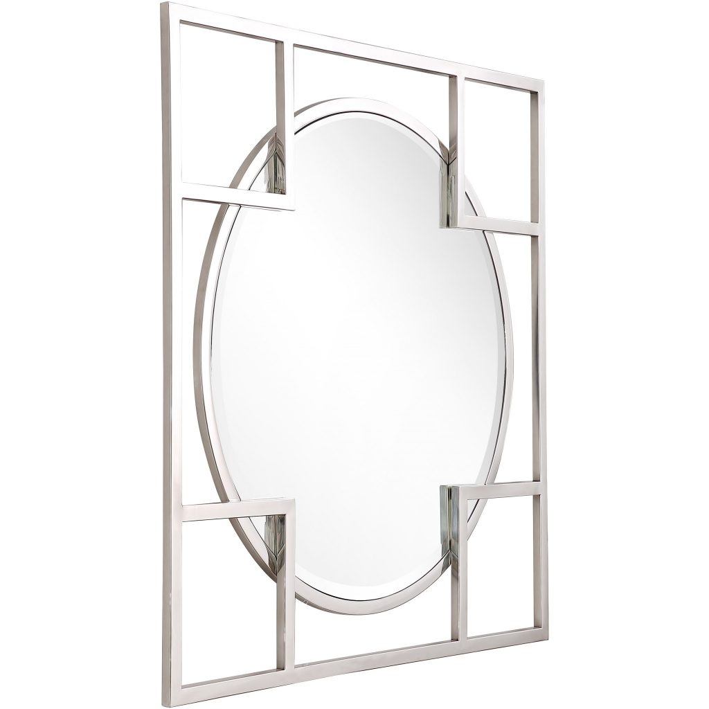Homeroots - 33" Silver Square Metal Framed Accent Mirror
