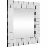 Homeroots - 28" Clear Square Glass Framed Accent Mirror
