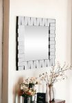 Homeroots - 28" Clear Square Glass Framed Accent Mirror