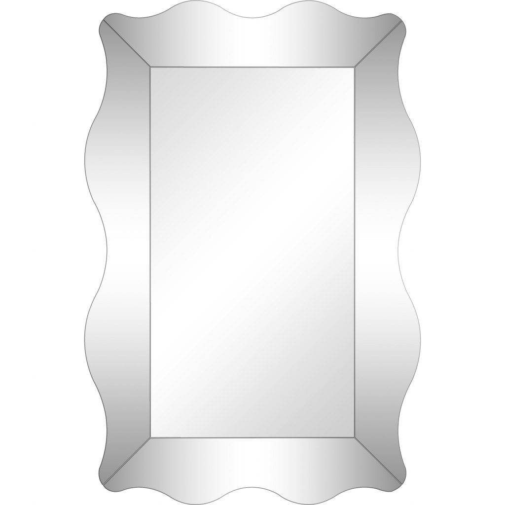 Homeroots - 35" Clear Novelty Glass Framed Accent Mirror