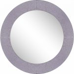 Homeroots - 30" Gray Round Glass Framed Accent Mirror