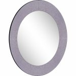 Homeroots - 30" Gray Round Glass Framed Accent Mirror - Image 2