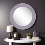 Homeroots - 30" Gray Round Glass Framed Accent Mirror - Image 5