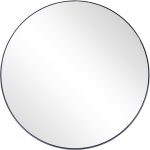 Homeroots - 32" Black Round Metal Framed Accent Mirror
