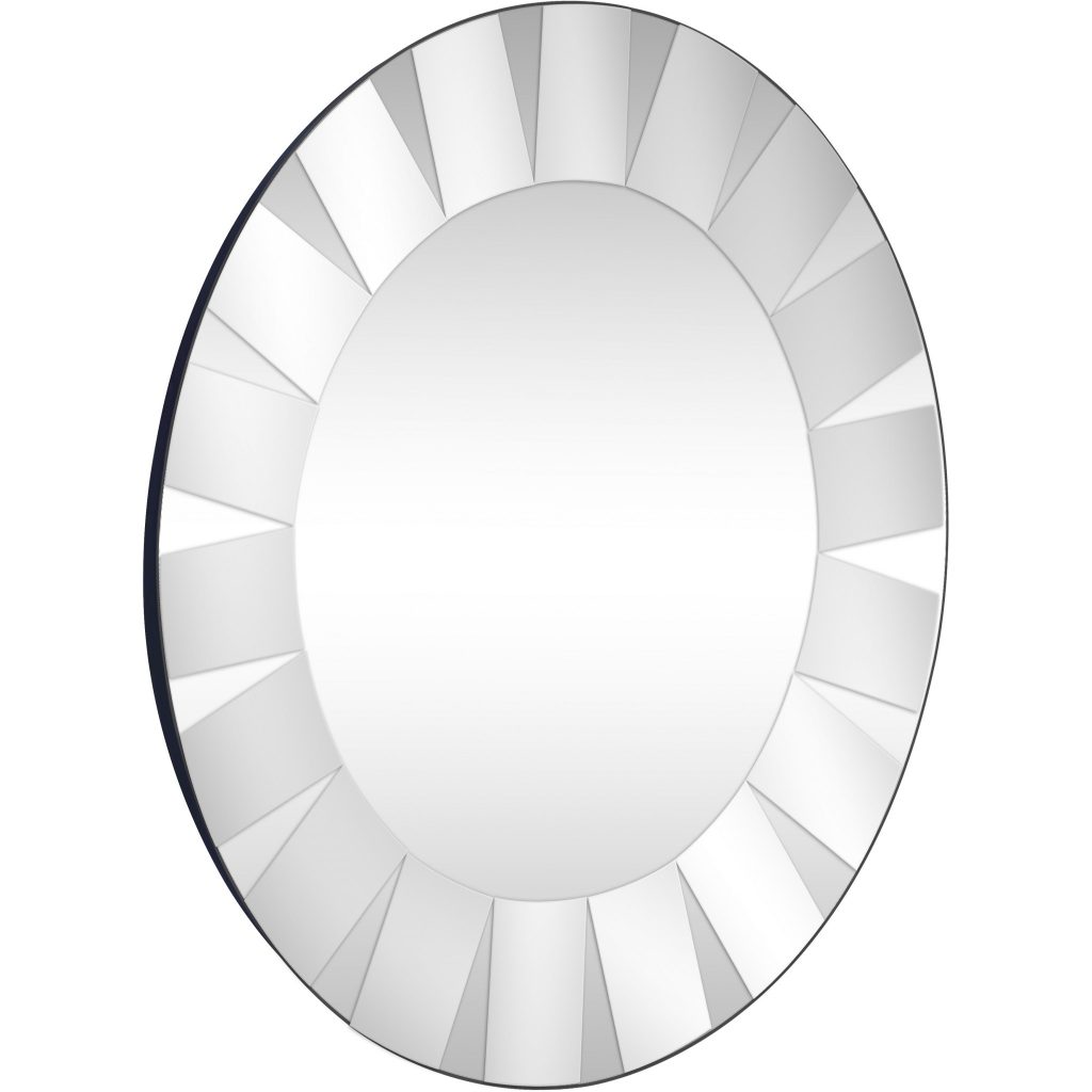 Homeroots - 30" Clear Round Glass Framed Accent Mirror