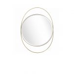 Homeroots - 39" Gold Oval Metal Framed Accent Mirror - Image 4