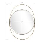 Homeroots - 39" Gold Oval Metal Framed Accent Mirror - Image 6