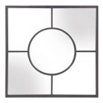 Homeroots - 24" Graphite Square Metal Framed Accent Mirror