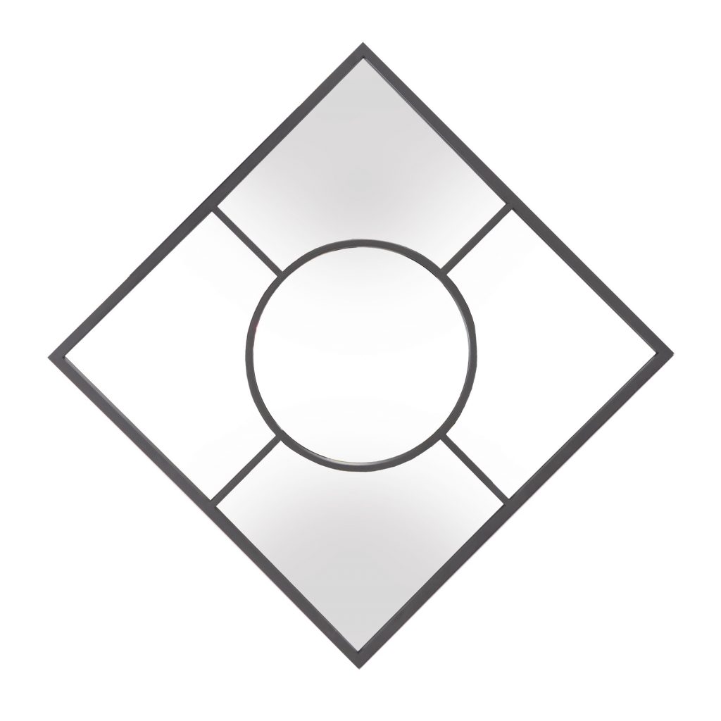 Homeroots - 24" Graphite Square Metal Framed Accent Mirror