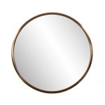 Homeroots - 20" Antiqued Brass Round Metal Framed Accent Mirror - Image 2