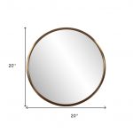 Homeroots - 20" Antiqued Brass Round Metal Framed Accent Mirror - Image 6