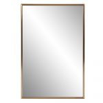 Homeroots - Antiqued Brushed Brass Rectangular Wall Mirror