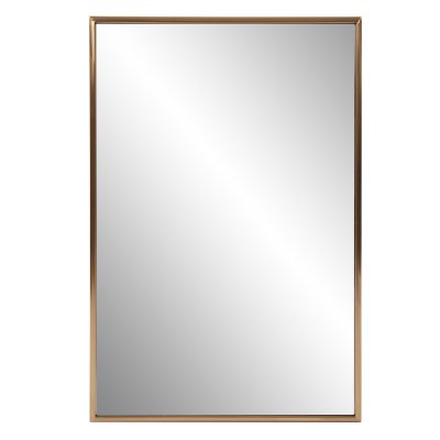 Homeroots - Antiqued Brushed Brass Rectangular Wall Mirror