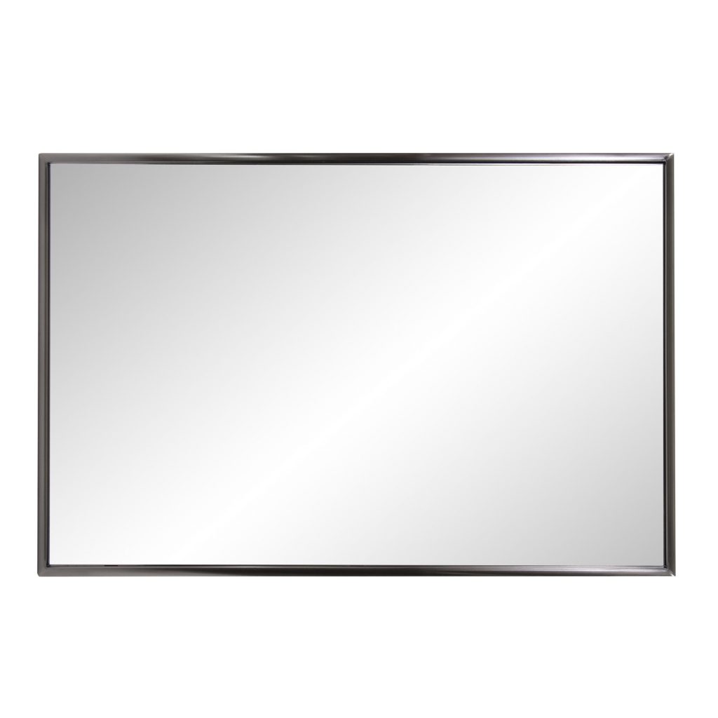 Homeroots - 36" Gray Metal Framed Accent Mirror