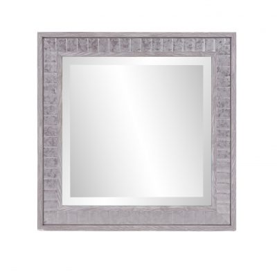 Homeroots - Warm Gray Faux Wood Square Mirror