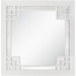 Homeroots - 39" White Square Accent Wood Mirror - Image 3