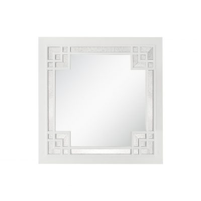 Homeroots - 39" White Square Accent Wood Mirror