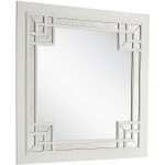 Homeroots - 39" White Square Accent Wood Mirror - Image 4