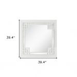 Homeroots - 39" White Square Accent Wood Mirror - Image 9