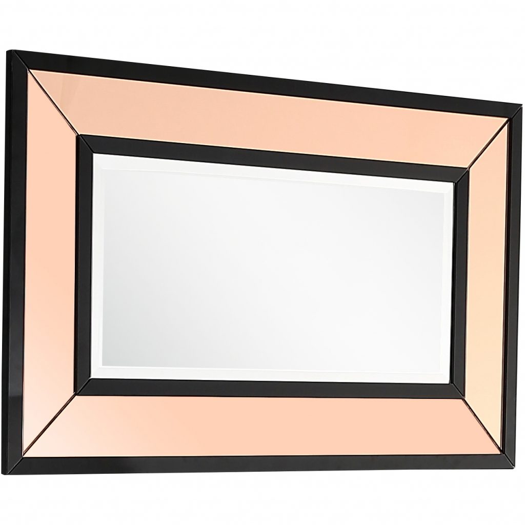 Homeroots - 26" Rose Gold Wood Framed Accent Mirror