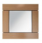 Homeroots - 35" Brown Square Accent Wood Mirror