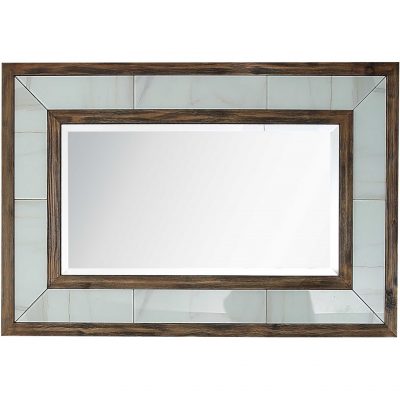 Homeroots - 32" Brown Wood Framed Accent Mirror
