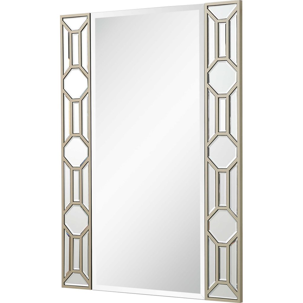 Homeroots - 35" Champagne Accent Wood Framed Mirror