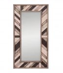 Homeroots - 71" Ivory and Gray Wood Framed Leaning Accent Mirror