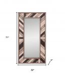 Homeroots - 71" Ivory and Gray Wood Framed Leaning Accent Mirror