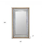 Homeroots - 84" Gray Brown Metal and Wood Framed Leaning Accent Mirror