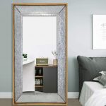Homeroots - 84" Gray Brown Metal and Wood Framed Leaning Accent Mirror - Image 7