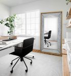 Homeroots - 84" Gray Brown Metal and Wood Framed Leaning Accent Mirror