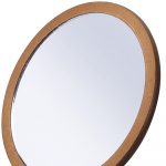 Homeroots - 10" Brown Round Framed Makeup Shaving Tabletop Mirror - Image 5