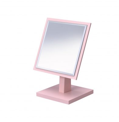 Homeroots - Pink Rectangle Makeup Shaving Tabletop Mirror