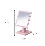Homeroots - Pink Rectangle Makeup Shaving Tabletop Mirror