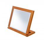 Homeroots - 8" Brown Wood Framed Freestanding Makeup Shaving Tabletop Mirror - Image 2