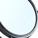 Homeroots - 9" Black Round Metal Framed Makeup Shaving Tabletop Mirror - Image 3