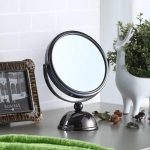 Homeroots - 9" Black Round Metal Framed Makeup Shaving Tabletop Mirror - Image 4