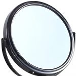 Homeroots - 9" Black Round Metal Framed Makeup Shaving Tabletop Mirror - Image 5