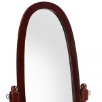 Homeroots - 59" Brown Cherry Oval Framed Cheval Standing Mirror - Image 5