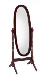 Homeroots - 59" Brown Cherry Oval Framed Cheval Standing Mirror - Image 2