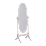 Homeroots - 60" White Oval Wood Framed Freestanding Cheval Mirror - Image 3
