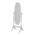 Homeroots - 60" White Oval Wood Framed Freestanding Cheval Mirror - Image 2