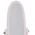 Homeroots - 60" White Oval Wood Framed Freestanding Cheval Mirror - Image 4