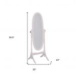 Homeroots - 60" White Oval Wood Framed Freestanding Cheval Mirror - Image 6
