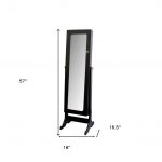 Homeroots - Brown Rectangle Cheval Standing Mirror - Image 5