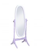 Homeroots - 59" Purple And White Wood Freestanding Oval Framed Cheval Mirror - Image 4