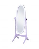Homeroots - 59" Purple And White Wood Freestanding Oval Framed Cheval Mirror - Image 3